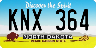 ND license plate KNX364