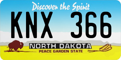 ND license plate KNX366