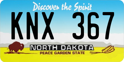 ND license plate KNX367