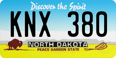 ND license plate KNX380