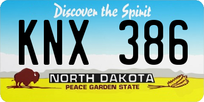 ND license plate KNX386