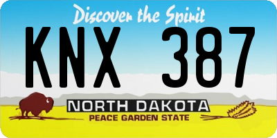 ND license plate KNX387