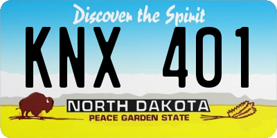 ND license plate KNX401