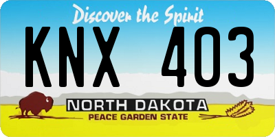 ND license plate KNX403