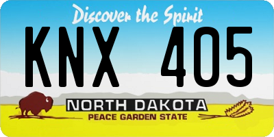 ND license plate KNX405