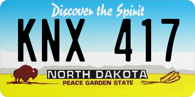 ND license plate KNX417