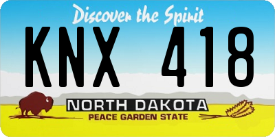 ND license plate KNX418