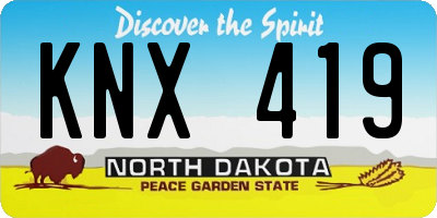 ND license plate KNX419