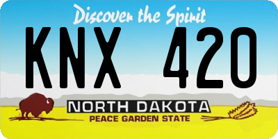 ND license plate KNX420