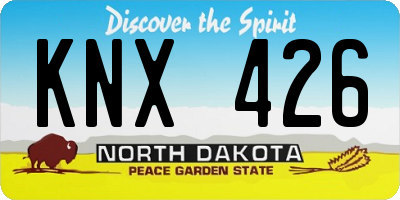 ND license plate KNX426