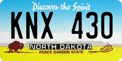 ND license plate KNX430