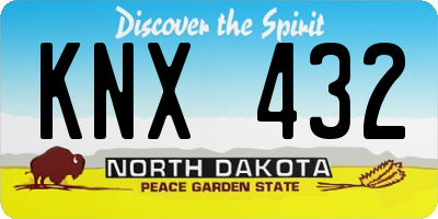 ND license plate KNX432