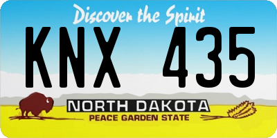 ND license plate KNX435