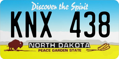 ND license plate KNX438