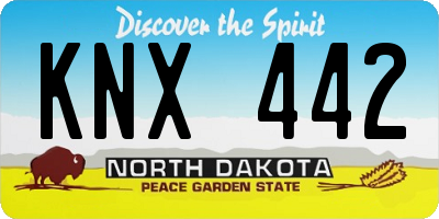 ND license plate KNX442