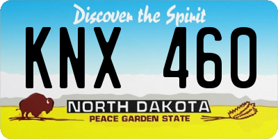ND license plate KNX460