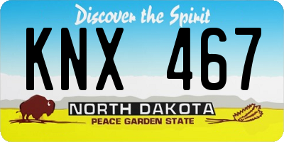 ND license plate KNX467