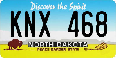 ND license plate KNX468