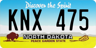ND license plate KNX475