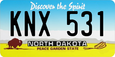 ND license plate KNX531