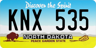ND license plate KNX535