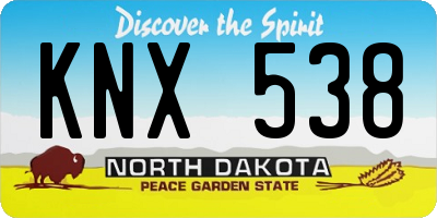 ND license plate KNX538