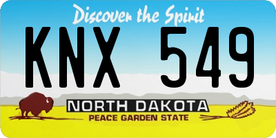 ND license plate KNX549