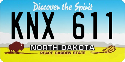 ND license plate KNX611