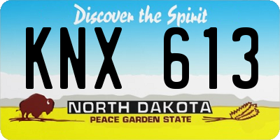 ND license plate KNX613