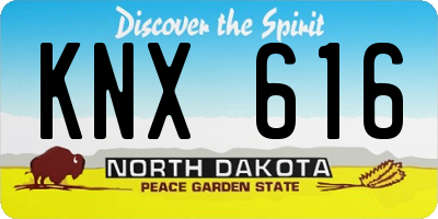 ND license plate KNX616
