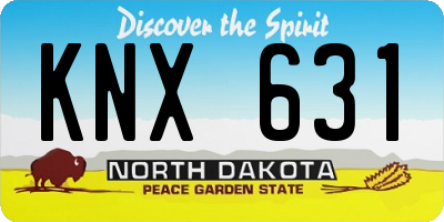 ND license plate KNX631