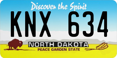 ND license plate KNX634