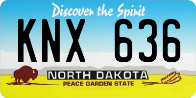 ND license plate KNX636