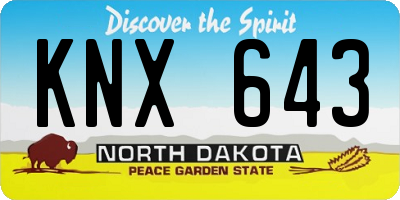 ND license plate KNX643