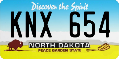 ND license plate KNX654