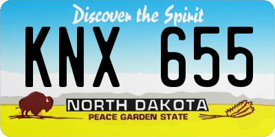 ND license plate KNX655