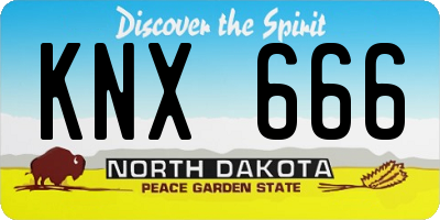ND license plate KNX666