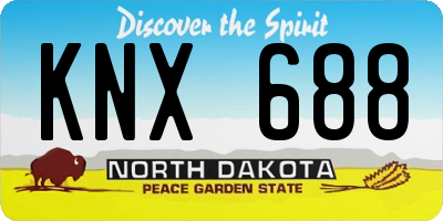 ND license plate KNX688