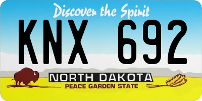 ND license plate KNX692