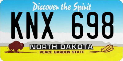 ND license plate KNX698