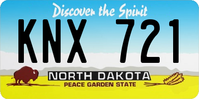 ND license plate KNX721