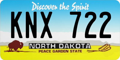 ND license plate KNX722
