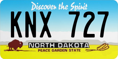 ND license plate KNX727