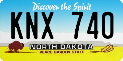 ND license plate KNX740