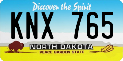 ND license plate KNX765
