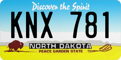 ND license plate KNX781