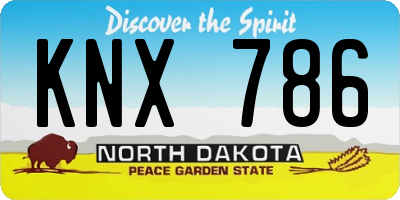 ND license plate KNX786