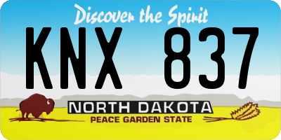 ND license plate KNX837