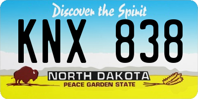 ND license plate KNX838