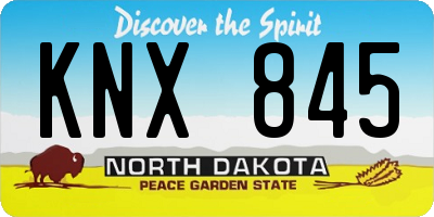 ND license plate KNX845